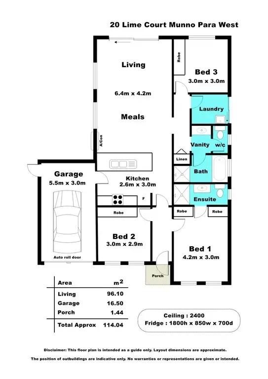 Floorplan of Homely house listing, 20 Lime Court, Munno Para West SA 5115