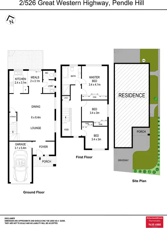 Floorplan of Homely townhouse listing, 2/526 Great Western Highway, Pendle Hill NSW 2145