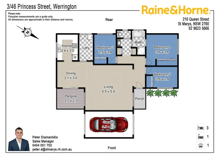 Floorplan of Homely villa listing, 3/46 Princess Street, Werrington NSW 2747