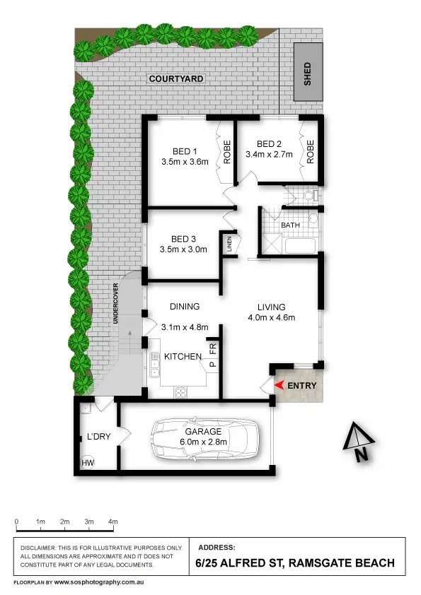 Floorplan of Homely villa listing, 6/25 Alfred Street, Ramsgate Beach NSW 2217