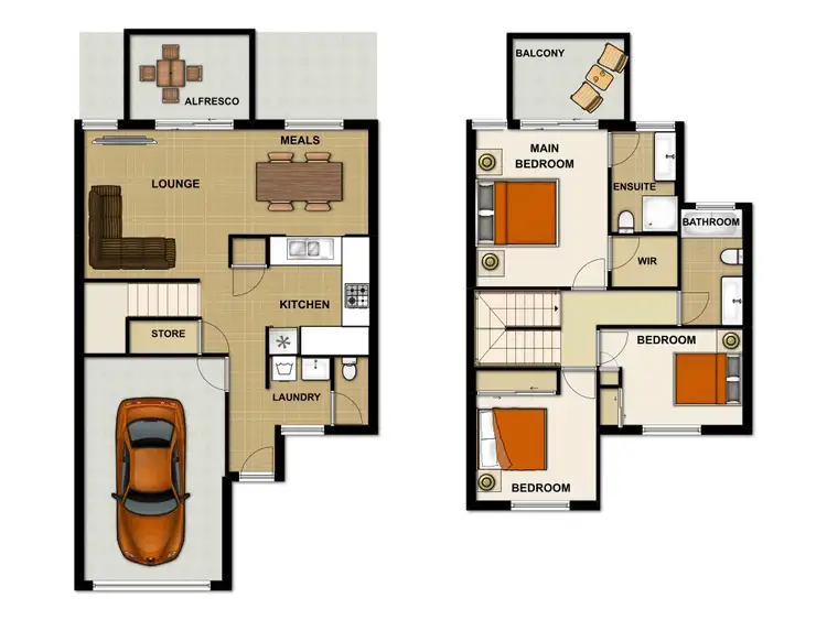 Floorplan of Homely townhouse listing, 3/1 Daintree Drive, Parkinson QLD 4115