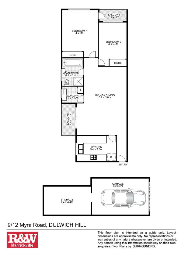 Floorplan of Homely unit listing, 9/12 Myra Road, Dulwich Hill NSW 2203