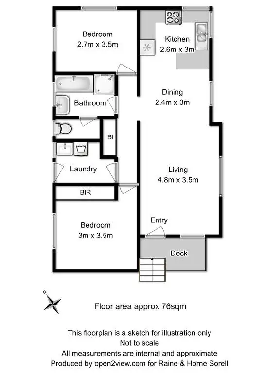 Floorplan of Homely unit listing, Unit 3/5 Stewart Court, Midway Point TAS 7171