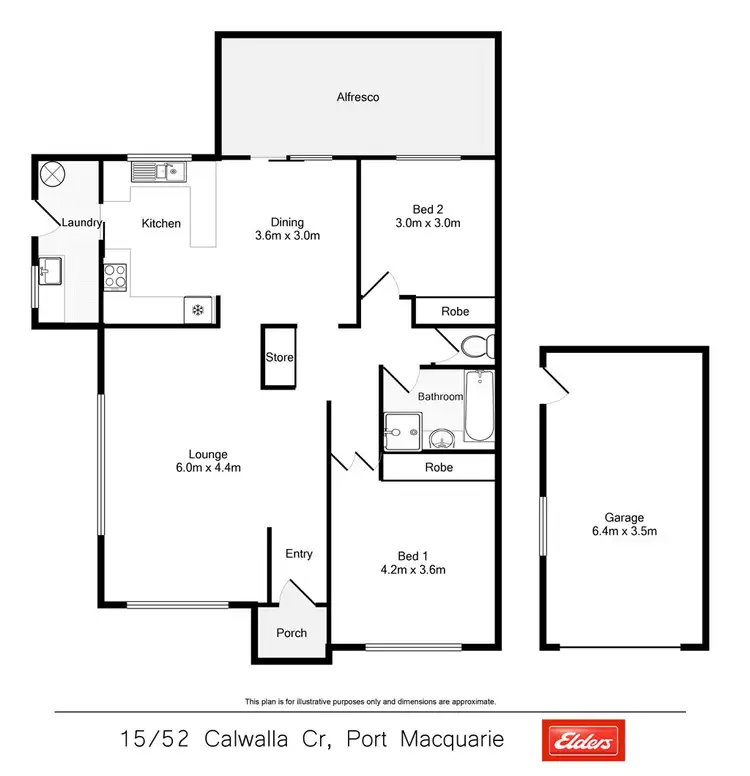 Floorplan of Homely villa listing, 15/52 Calwalla Crescent, Port Macquarie NSW 2444