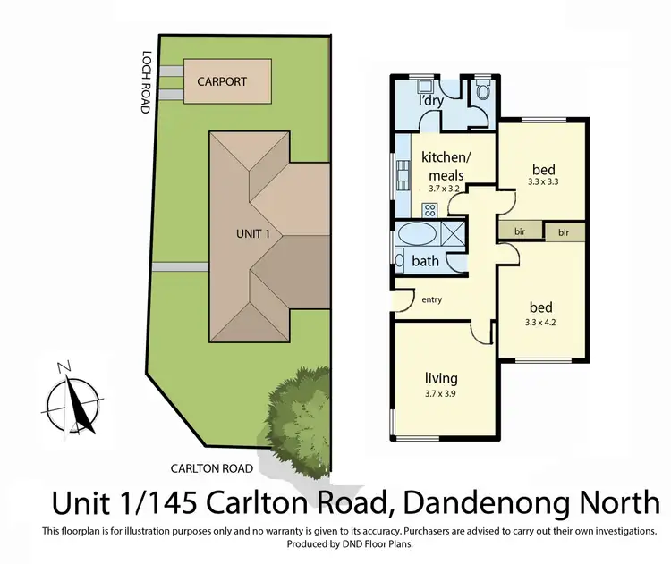 Floorplan of Homely unit listing, 1/145 Carlton Road, Dandenong North VIC 3175