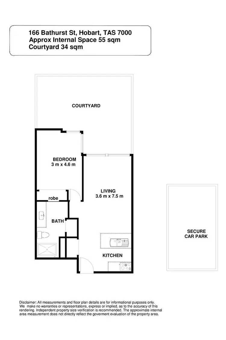 Floorplan of Homely apartment listing, 8/166 Bathurst Street, Hobart TAS 7000