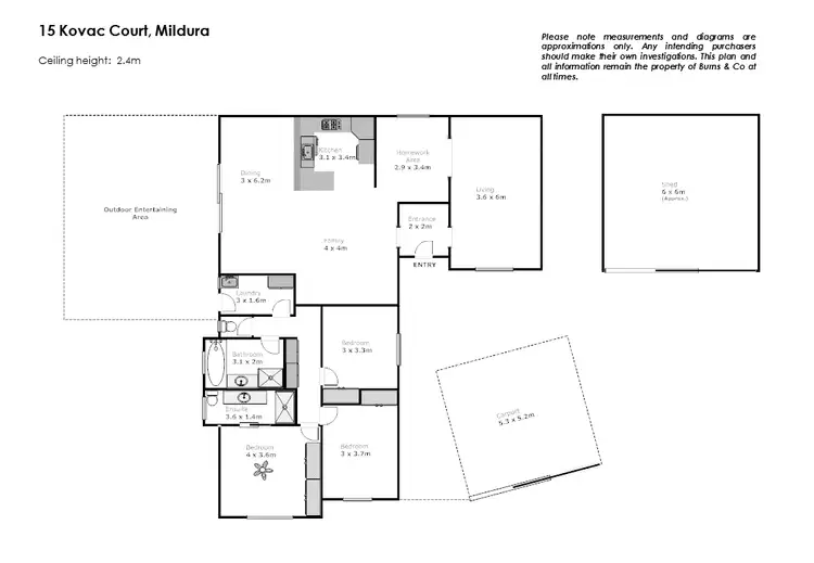 Floorplan of Homely house listing, 15 Kovac Court, Mildura VIC 3500