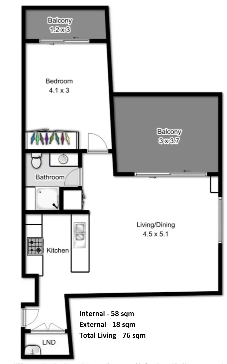 Floorplan of Homely apartment listing, 160/82 Boundary Street, Brisbane City QLD 4000