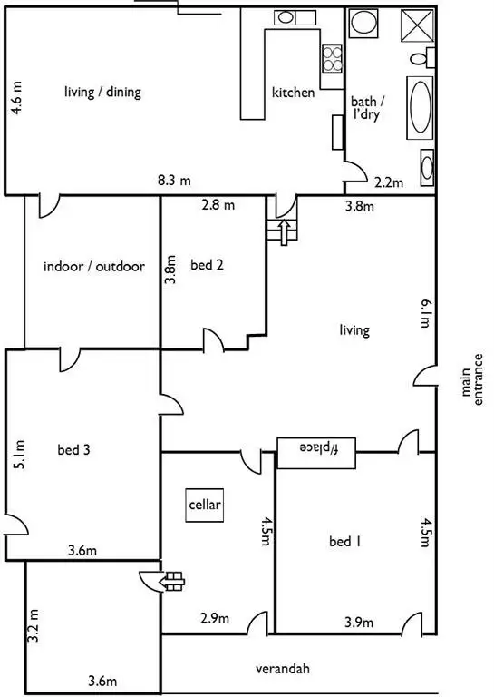 Floorplan of Homely house listing, 64 Wallace Street, Apsley VIC 3319