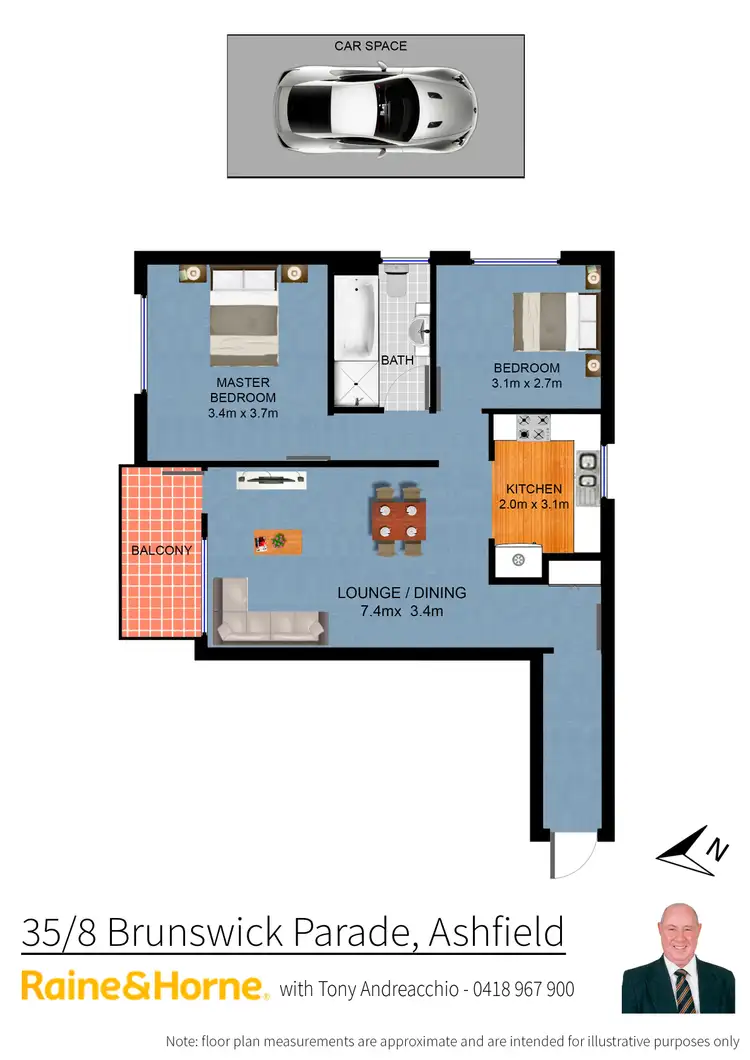 Floorplan of Homely unit listing, 35/8 Brunswick Parade, Ashfield NSW 2131