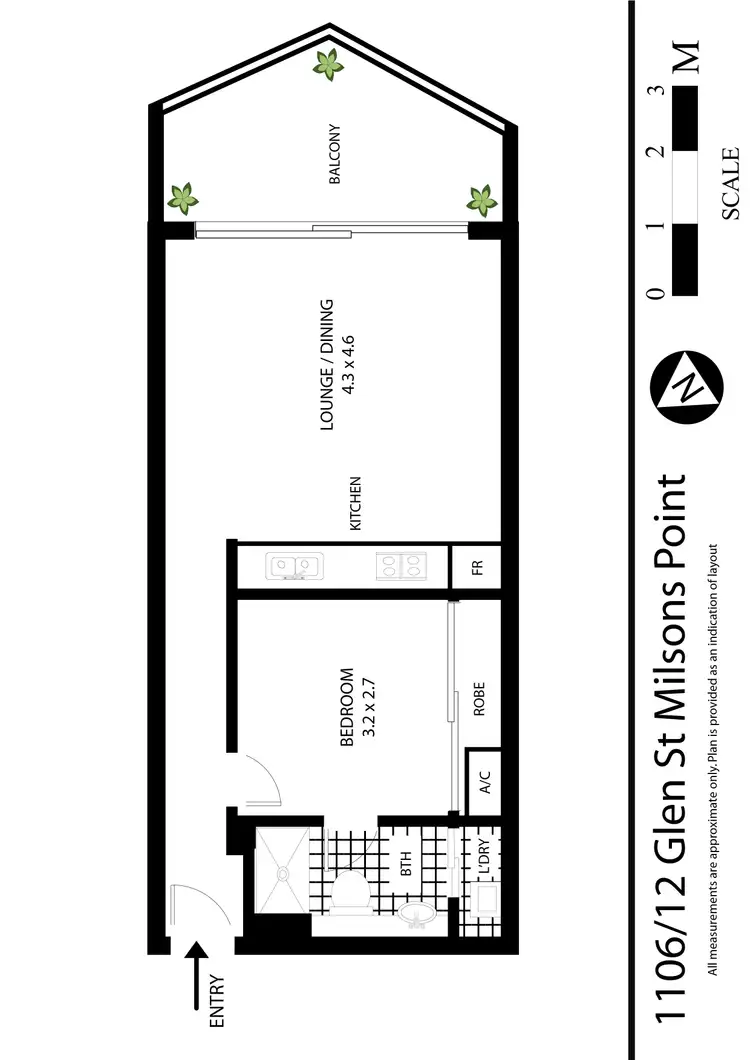 Floorplan of Homely unit listing, 1106/12 Glen Street, Milsons Point NSW 2061