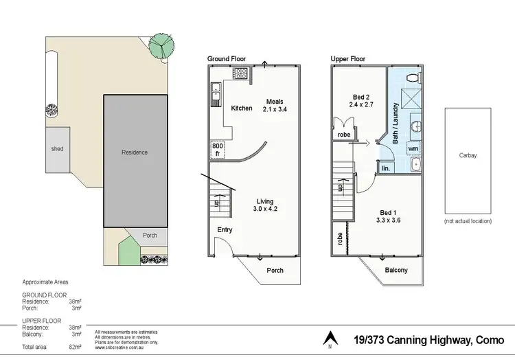 Floorplan of Homely townhouse listing, 19/373 Canning Highway, Como WA 6152