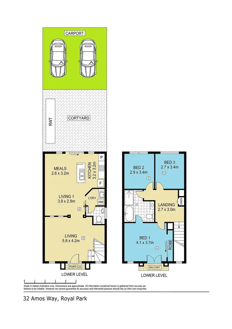 Floorplan of Homely townhouse listing, 32 Amos Way, Royal Park SA 5014