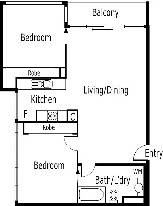 Floorplan of Homely apartment listing, 2505/668 Bourke Street, Melbourne VIC 3000