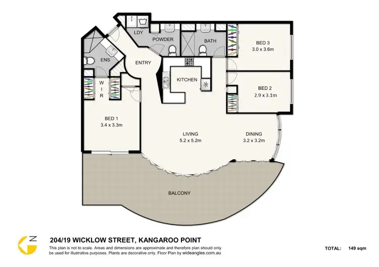 Floorplan of Homely apartment listing, 204/19 Wicklow Street, Kangaroo Point QLD 4169