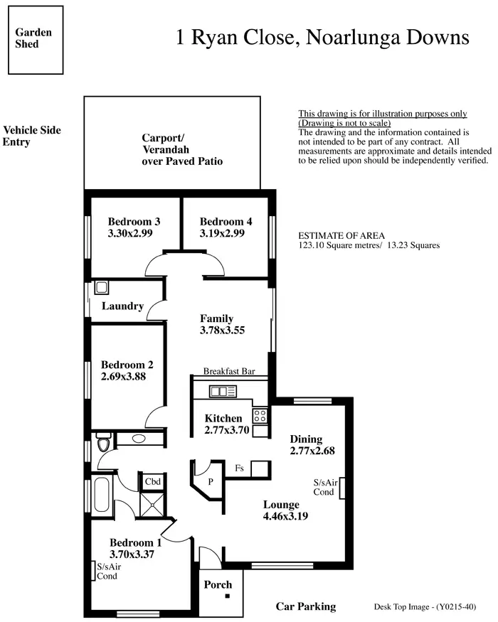 Floorplan of Homely house listing, 1 Ryan Close, Noarlunga Downs SA 5168