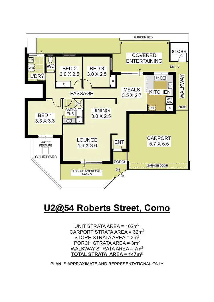 Floorplan of Homely villa listing, 2/54 Robert St, Como WA 6152