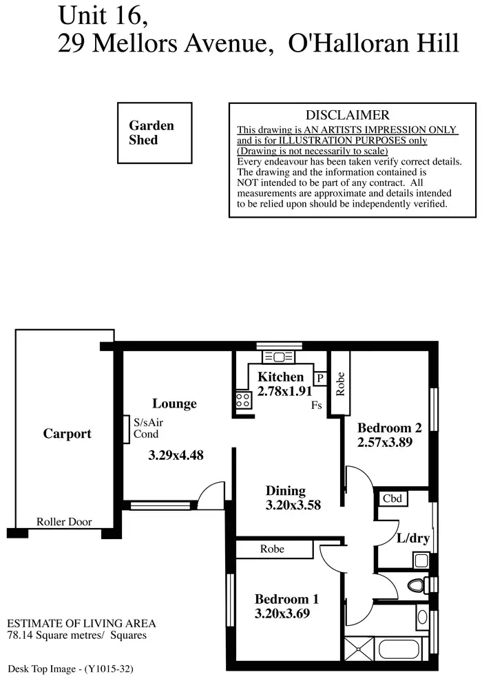 Floorplan of Homely unit listing, 16/29 Mellors Avenue, O'halloran Hill SA 5158