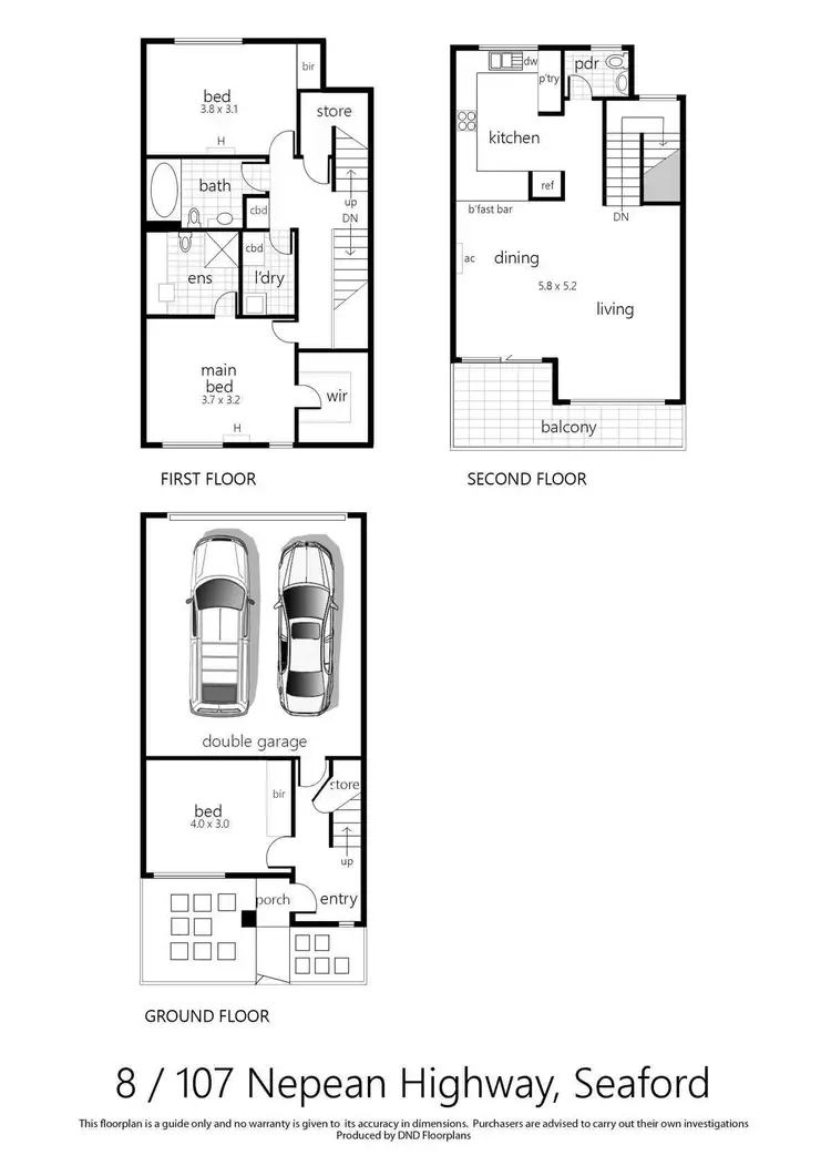 Floorplan of Homely townhouse listing, 8/107 Nepean Highway, Seaford VIC 3198