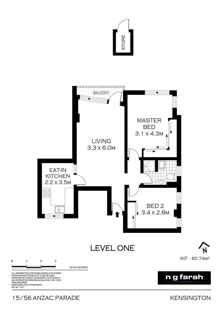 Floorplan of Homely unit listing, 15/56-62 Anzac Parade, Kensington NSW 2033