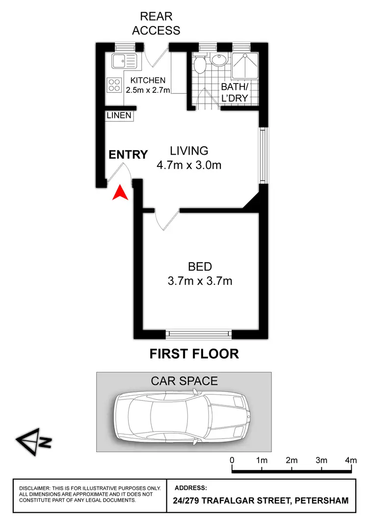 Floorplan of Homely apartment listing, 24/279 Trafalgar Street (enter via Regent Street), Petersham NSW 2049