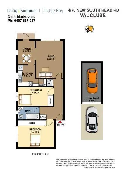 Floorplan of Homely apartment listing, 4/70 New South Head Road, Vaucluse NSW 2030