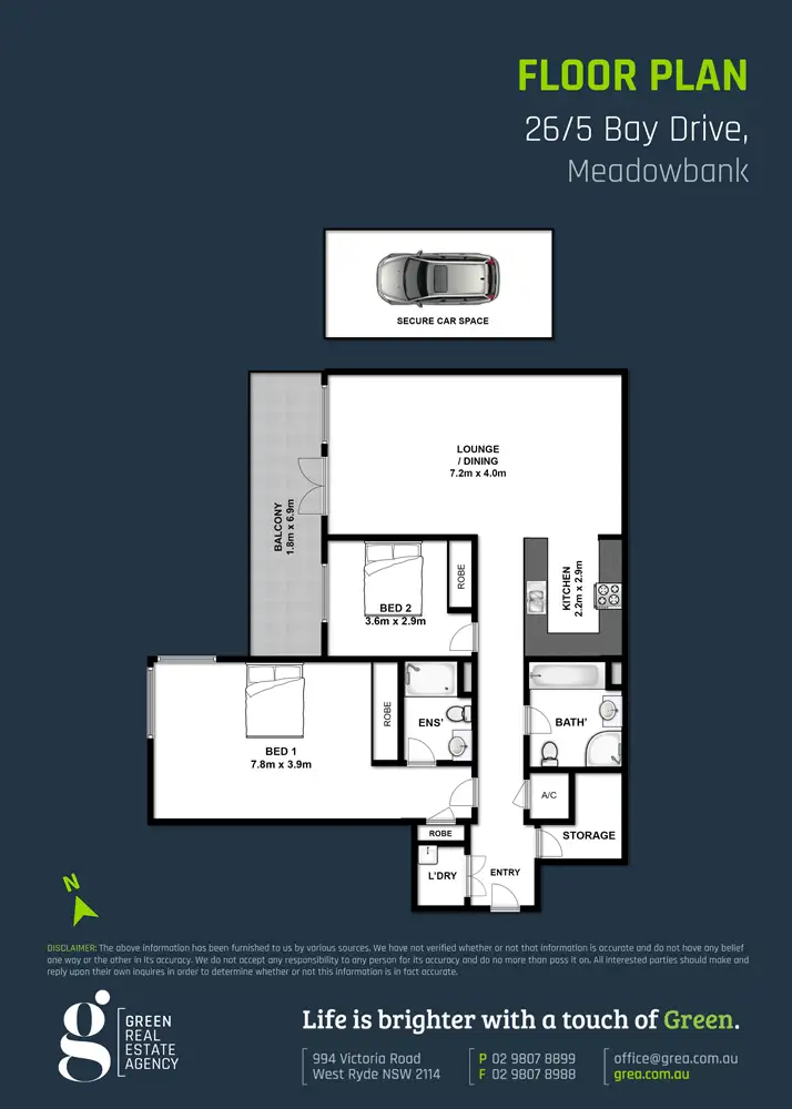 Floorplan of Homely apartment listing, 26/5 Bay Drive, Meadowbank NSW 2114