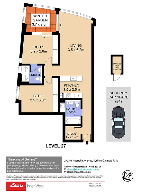 Floorplan of Homely unit listing, 2705/1 Australia Avenue, Sydney Olympic Park NSW 2127