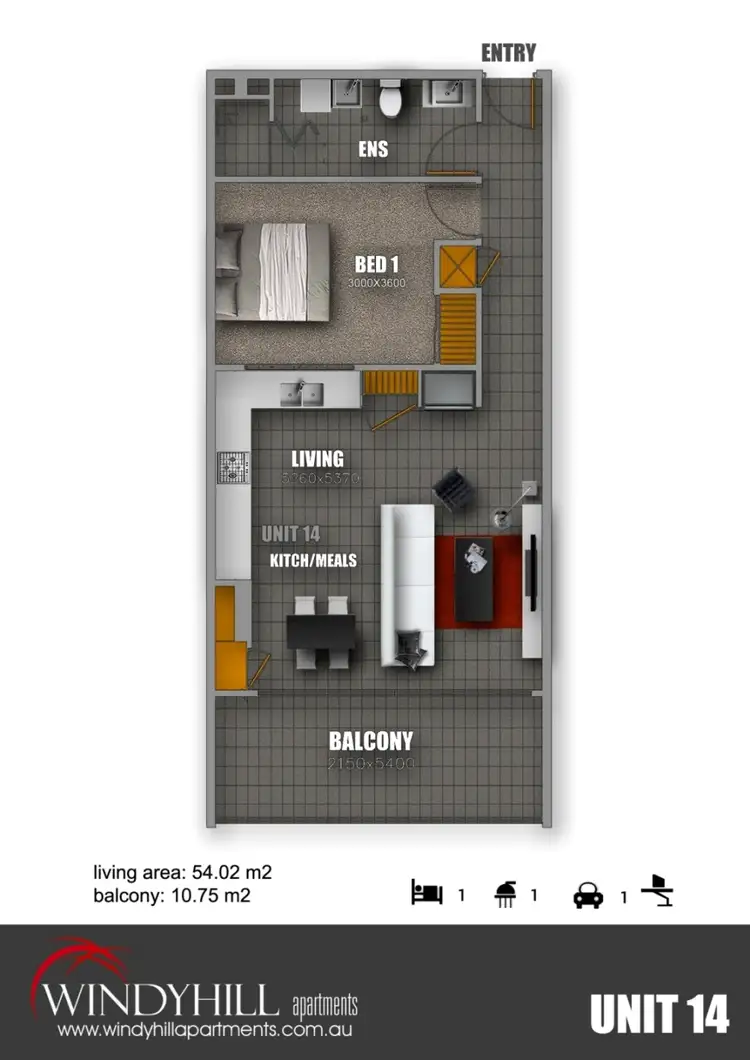 Floorplan of Homely apartment listing, 14/82 Raleigh Street, Essendon VIC 3040