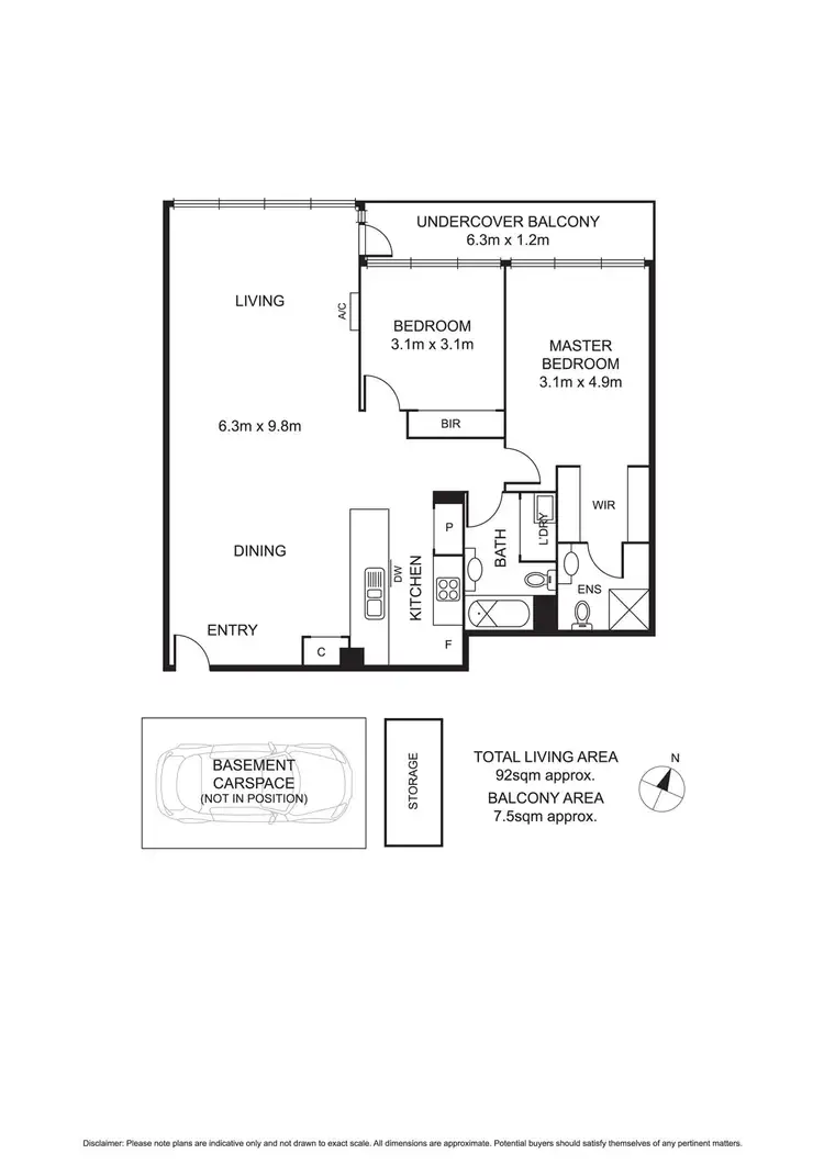 Floorplan of Homely apartment listing, 1101/38 Bank Street, South Melbourne VIC 3205