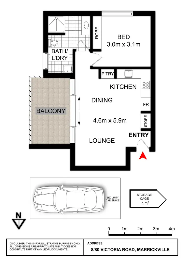 Floorplan of Homely apartment listing, 8/80 Victoria Road (corner of Leicester Street), Marrickville NSW 2204