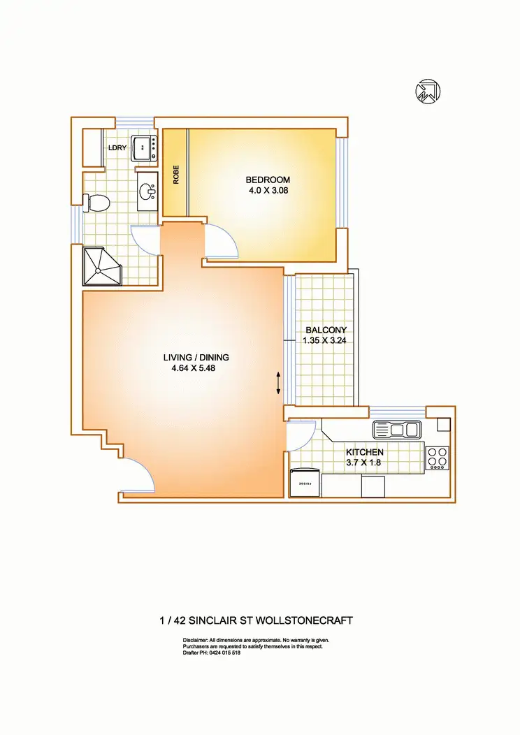 Floorplan of Homely apartment listing, 1/42-44 Sinclair Street, Wollstonecraft NSW 2065