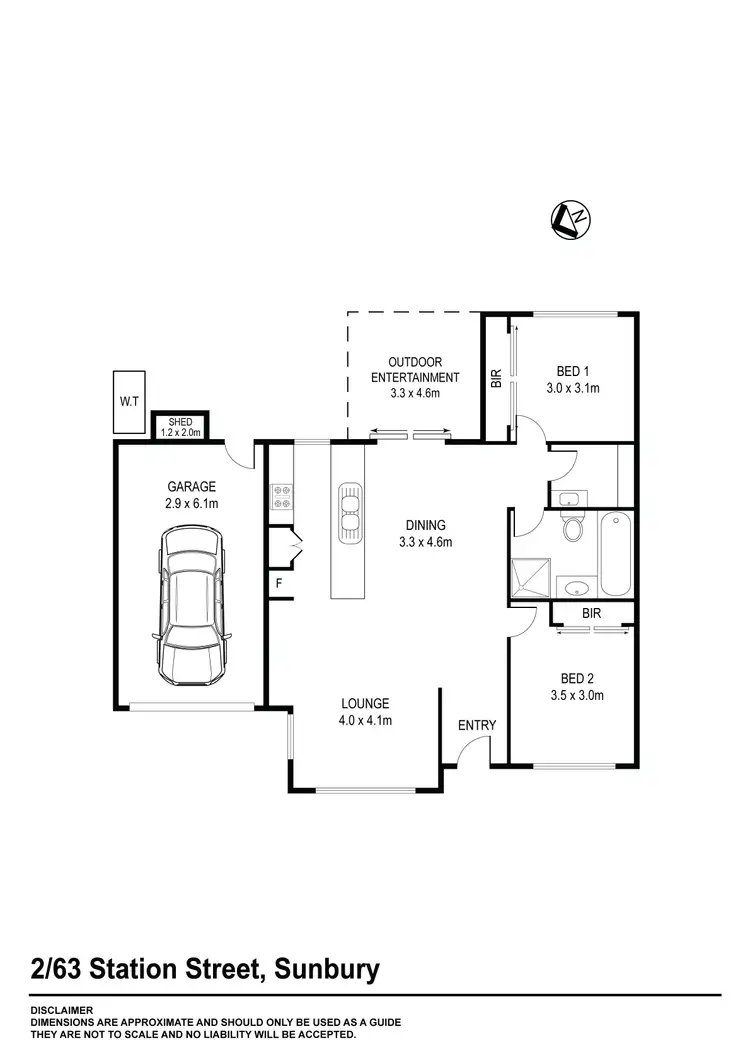 Floorplan of Homely unit listing, Unit 2/63 Station Street, Sunbury VIC 3429