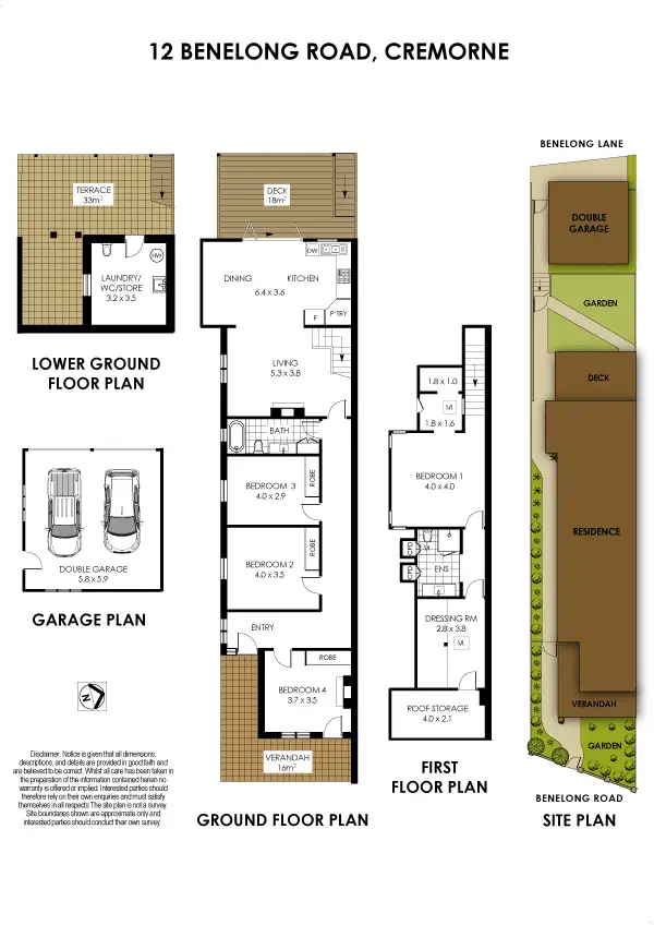 Floorplan of Homely semi-detached listing, 12 Benelong Road, Cremorne NSW 2090