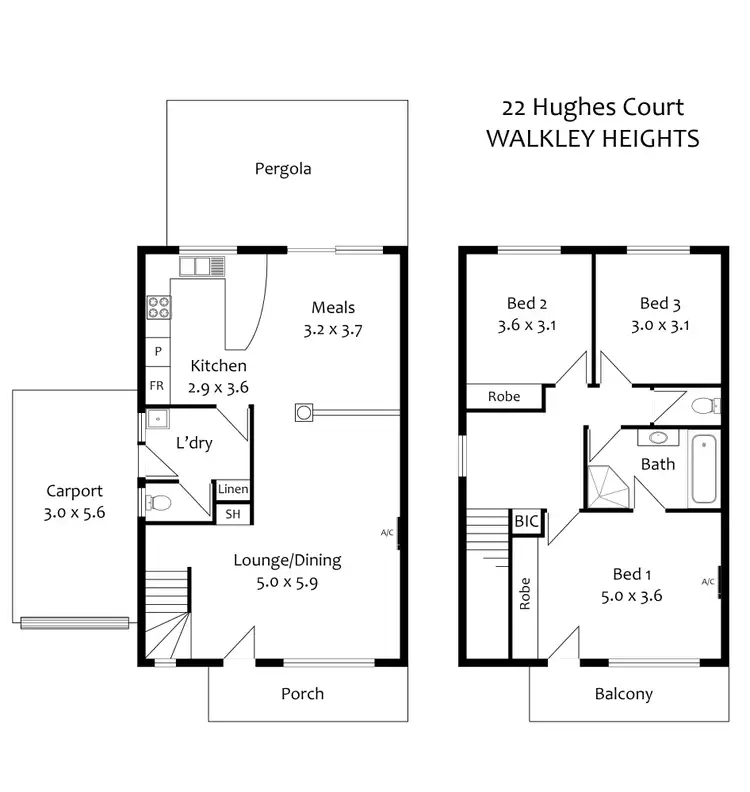 Floorplan of Homely house listing, 22 Hughes Court, Walkley Heights SA 5098
