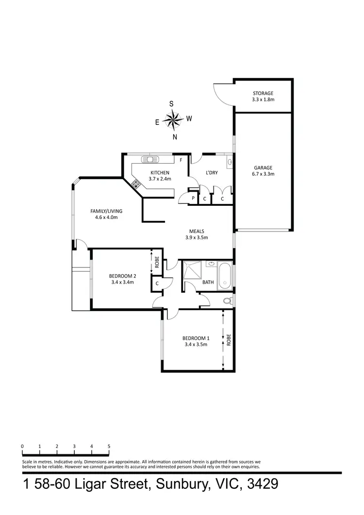 Floorplan of Homely unit listing, Unit 1/58-60 Ligar Street, Sunbury VIC 3429