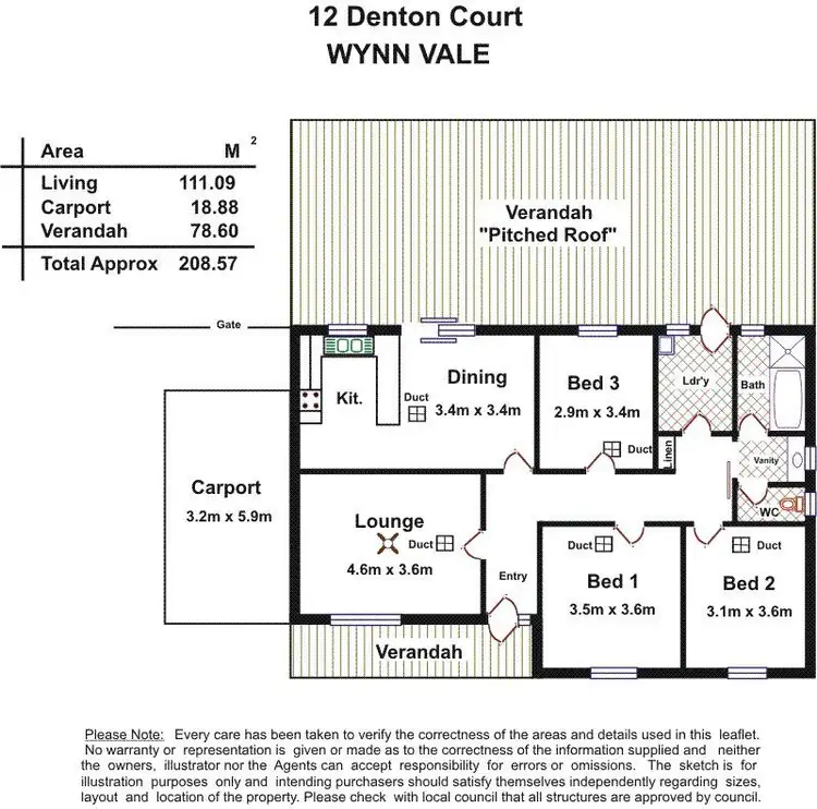 Floorplan of Homely house listing, 12 Denton Court, Wynn Vale SA 5127