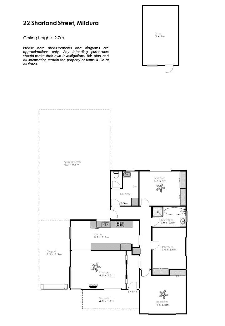 Floorplan of Homely house listing, 22 Sharland Street, Mildura VIC 3500
