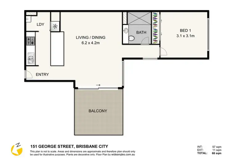 Floorplan of Homely unit listing, 2306/151 George Street, Brisbane City QLD 4000