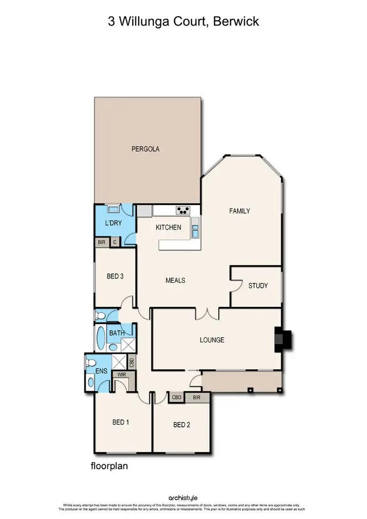 Floorplan of Homely house listing, 3 Willunga Court, Berwick VIC 3806