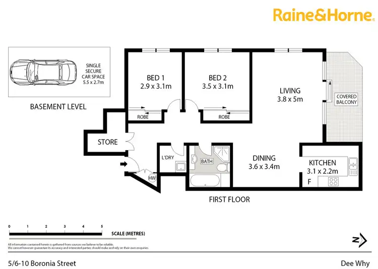 Floorplan of Homely unit listing, 5/6-10 Boronia Street, Dee Why NSW 2099