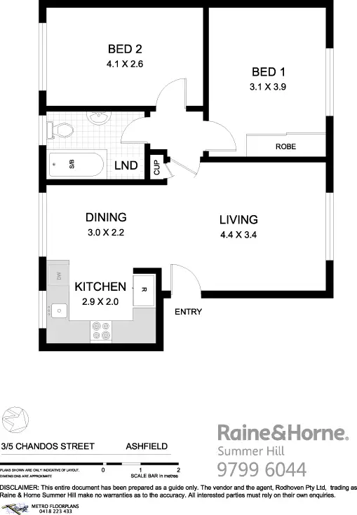 Floorplan of Homely apartment listing, 3/5 Chandos Street, Ashfield NSW 2131
