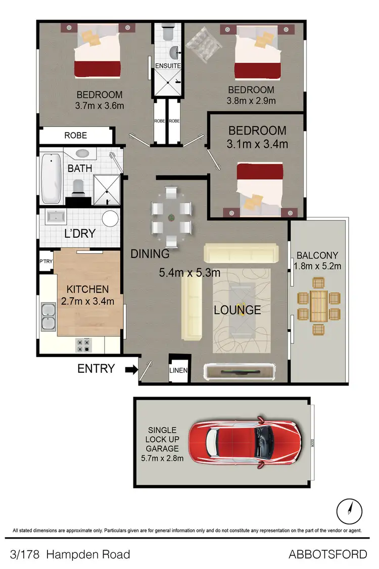 Floorplan of Homely apartment listing, 3/178 Hampden Road, Abbotsford NSW 2046