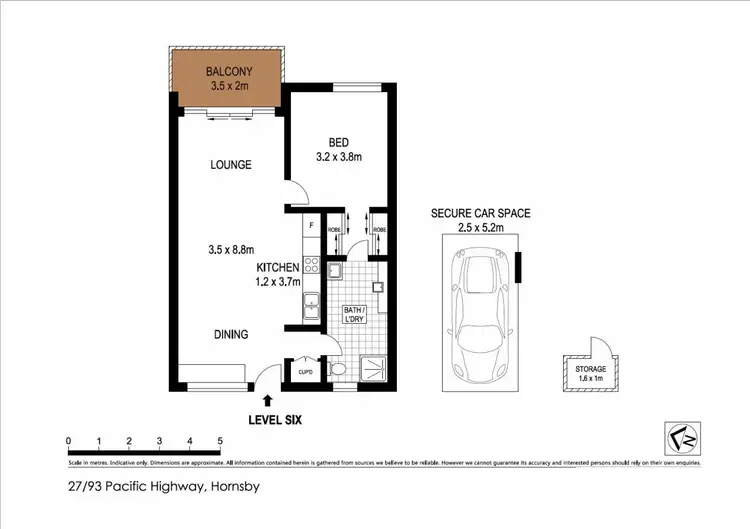 Floorplan of Homely apartment listing, 27/93-103 Pacific Highway, Hornsby NSW 2077