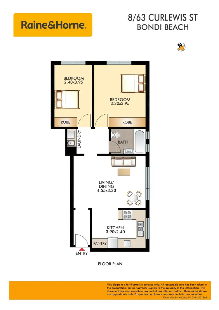 Floorplan of Homely apartment listing, 8/63 Curlewis Street, Bondi Beach NSW 2026