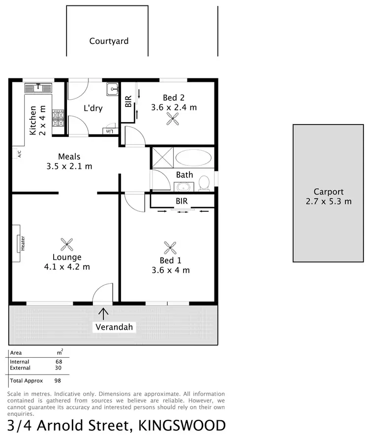 Floorplan of Homely unit listing, 3/4 Arnold Street, Kingswood SA 5062