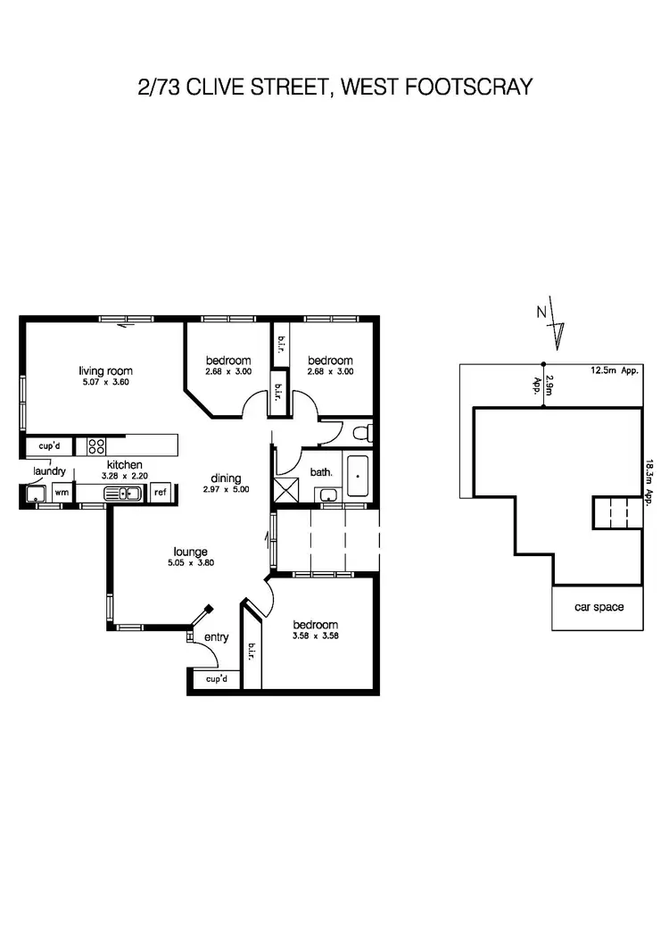 Floorplan of Homely house listing, 2/73 Clive Street, West Footscray VIC 3012