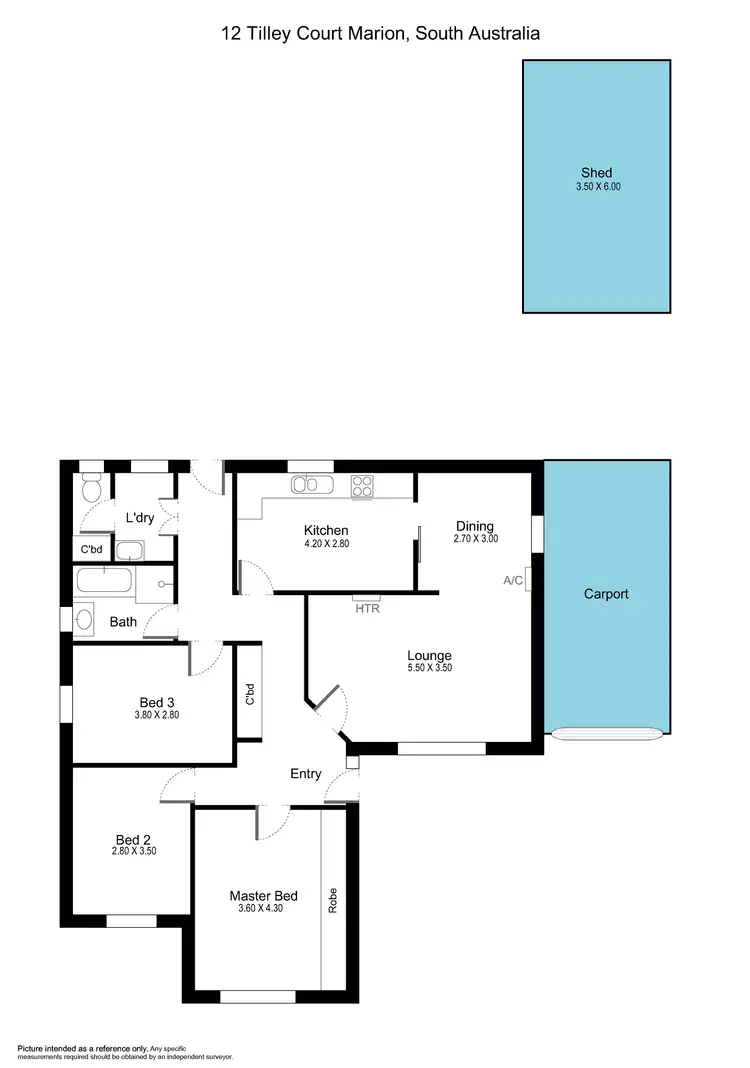 Floorplan of Homely house listing, 12 Tilley Court, Marion SA 5043