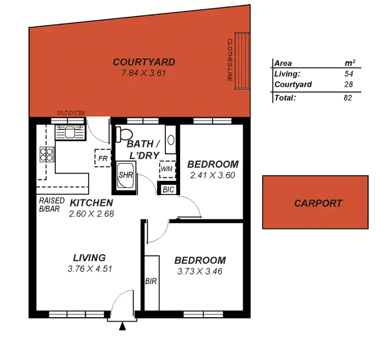 Floorplan of Homely unit listing, 12/2 Bach Crescent, Seaton SA 5023