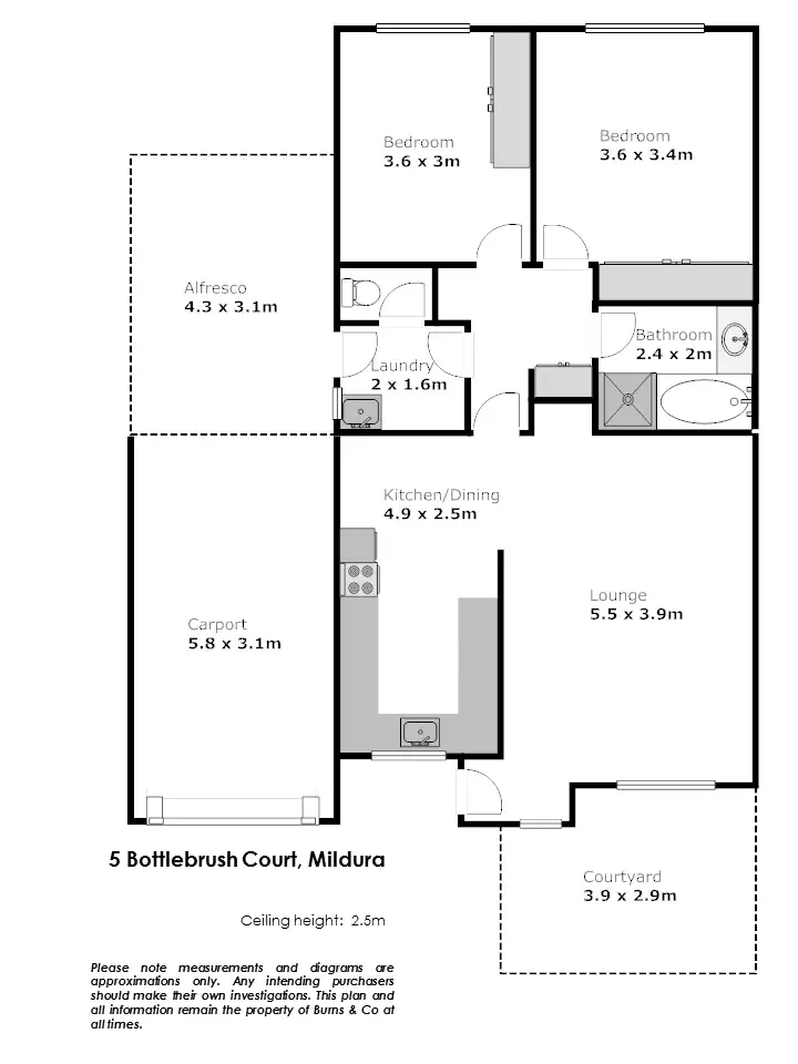 Floorplan of Homely house listing, 5 Bottlebrush Court, Mildura VIC 3500
